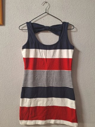 Vestido rayas azul, rojo y blanco T.L
