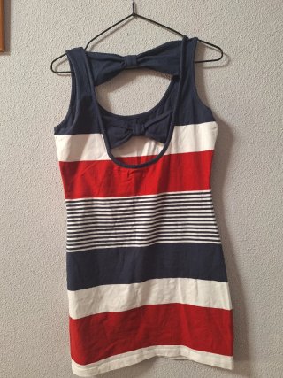 Vestido rayas azul, rojo y blanco T.L