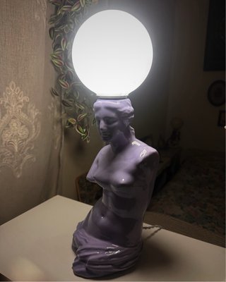 Candeeiro Estátua Vénus Lilás