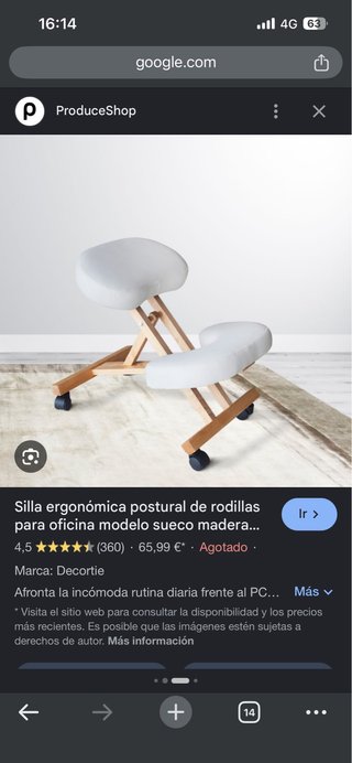 Silla ergonómica Decortie beige/blanca
