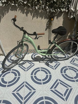 Bicicleta verde estilo paseo