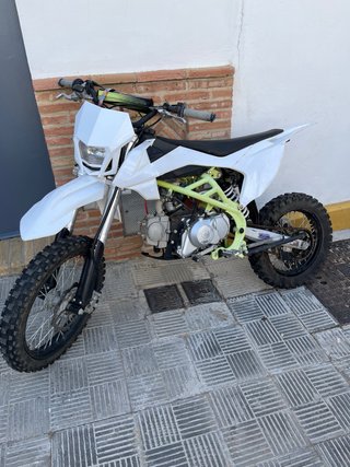 Pitbike Motocross 125cc Blanca y Verde