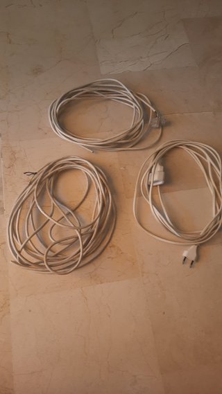 3 Cables Eléctricos Blancos 5m