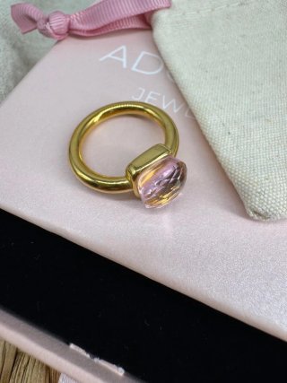 Anillo acero inoxidable y baño de oro