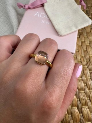 Anillo acero inoxidable y baño de oro