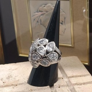 Anello anillo argento 925 bombato cocktail