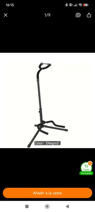 Soporte para guitarra negro