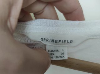 Camiseta Springfield Blanca Punto Fino