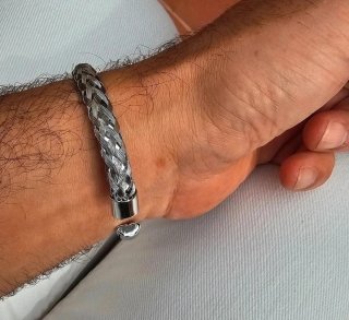 Pulsera Acero Trenzado Hombre
