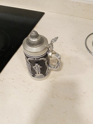 Jarra de Cerveza Azul y Plata