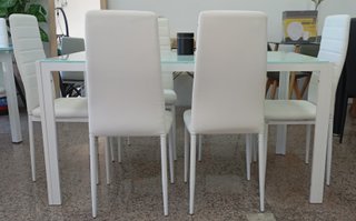 ·Mesa ̈Comedor + ̈6 ̈ Sillas Blancas. ¡ECONÓMICA!