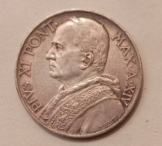 Città del Vaticano Pio XI, 10 Lire 1935 Argento bb