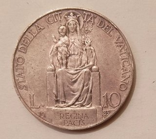 Città del Vaticano Pio XI, 10 Lire 1935 Argento bb