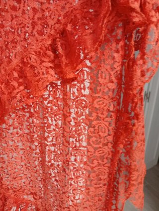 Mantoncillo Flamenca  Romería color coral!!