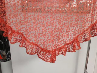 Mantoncillo Flamenca  Romería color coral!!