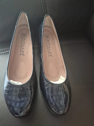 Zapatos Pitillos Talla 37 Negros Charol
