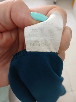 Vestito lungo in raso blu