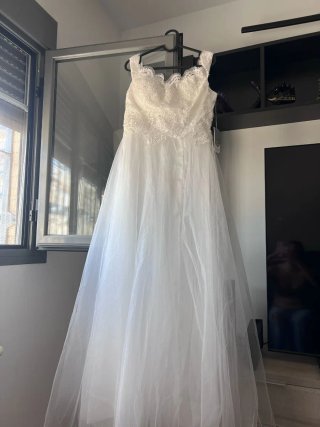 Vestido de Novia Blanco Encaje Tul