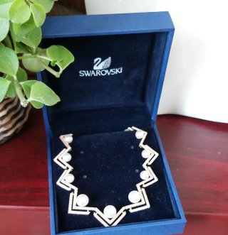 Collana Swarovski oro rosa con perle