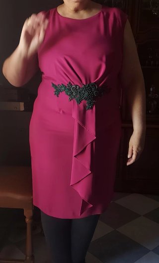 Vestido fiesta buganvilla con pedrería