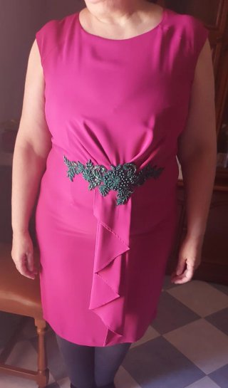 Vestido fiesta buganvilla con pedrería
