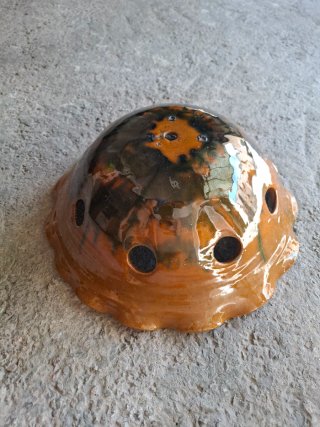 Plafon de barro verde y naranja