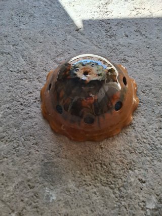 Plafon de barro verde y naranja