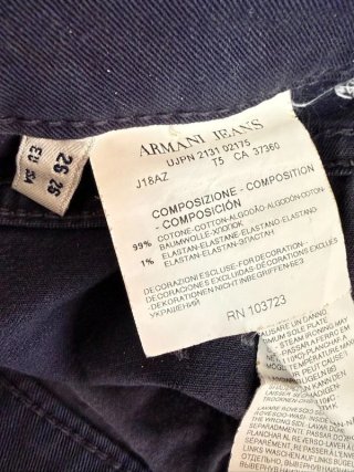 Armani Jeans Donna W26 IT40 Blu Skinny Elastico
