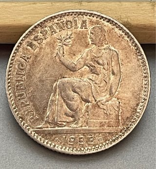 1 Peseta 1933, *3 *4. II República Española. Plata