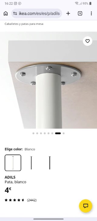 2 patas de metal mesa Ikea