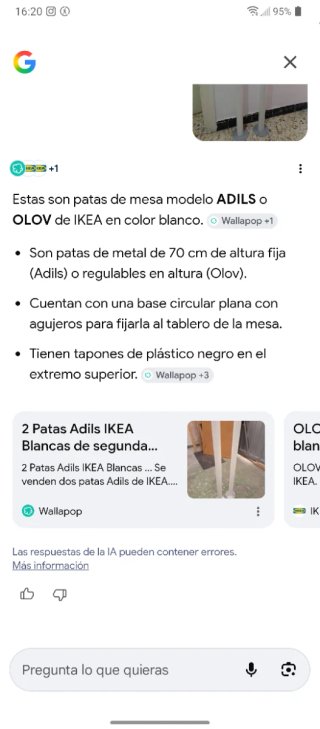 2 patas de metal mesa Ikea
