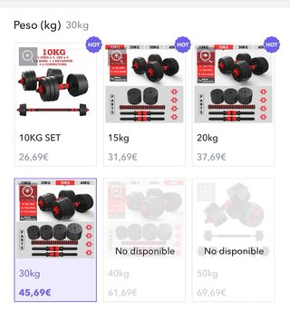 Mancuernas Ajustables 30kg Set Completo