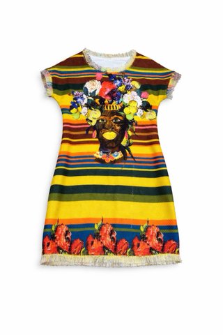 Nuevo. Vestido Estampado siciliano. T. M