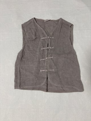Chaleco estilo chino marrón/gris