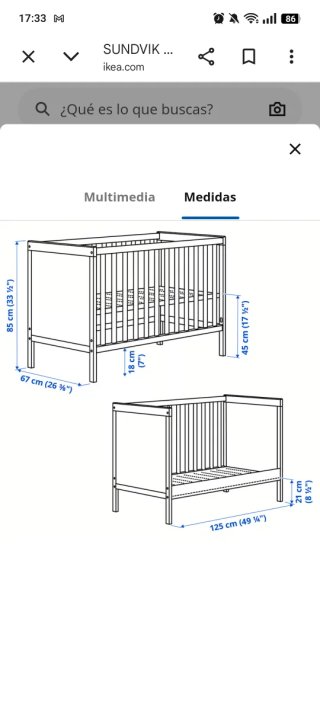 Cuna Ikea Sundvik + Colchón Mybabymattress