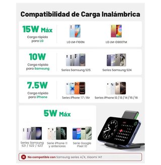 Cargador Apple Watch y teléfono inainalámbrico