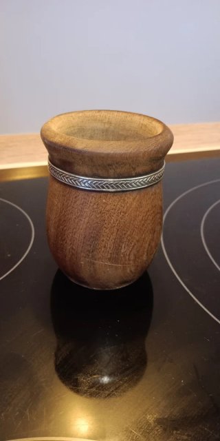 Mate artesanal Argentino. Madera y Alpaca
