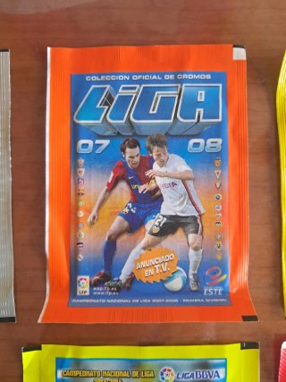 Lote 8 sobres cromos fútbol LIGA SIN ABRIR