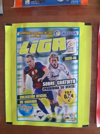 Lote 8 sobres cromos fútbol LIGA SIN ABRIR