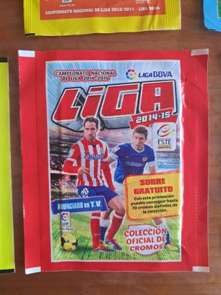 Lote 8 sobres cromos fútbol LIGA SIN ABRIR