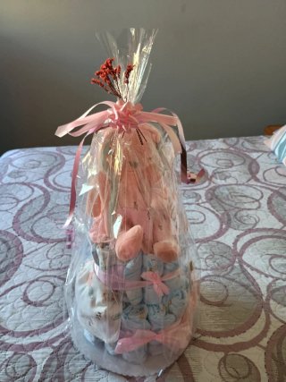 Tarta de pañales para niña