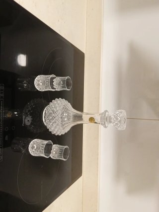Decantador y 4 vasos Cristal d'Arques