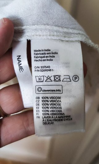 Camiseta H&M Blanca Viscosa 100%