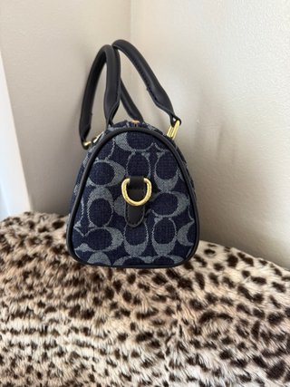 Bolso Coach Azul y Dorado