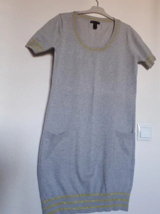 Vestido punto gris. Talla L "Mango".
