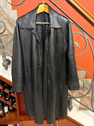Giacca trench lunga da donna vera pelle vintage