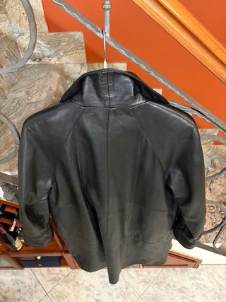 Giacca trench lunga da donna vera pelle vintage