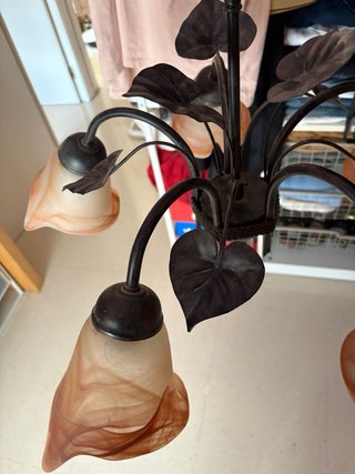 Lámpara de forja con tulipas