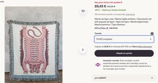 Tapiz de tela con diseño de tigre rosa