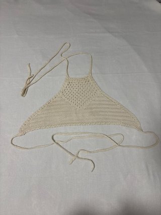 Top crochet beige